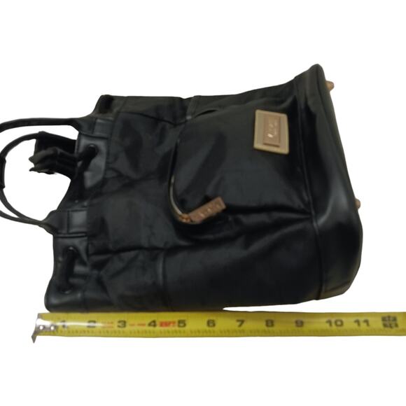 Yoga Tote Backpack VERSACE Parfum Gold LOGO BLACK Drawstring Bucket Zucca - Picture 13 of 16